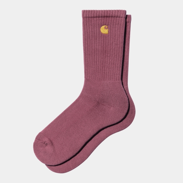 Carhartt Wip Socks Chase Dusty Fuchsia/Gold