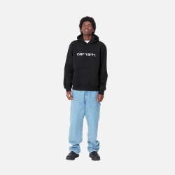 Carhartt Wip Hooded Carhartt Sweatshirt (Black/White)