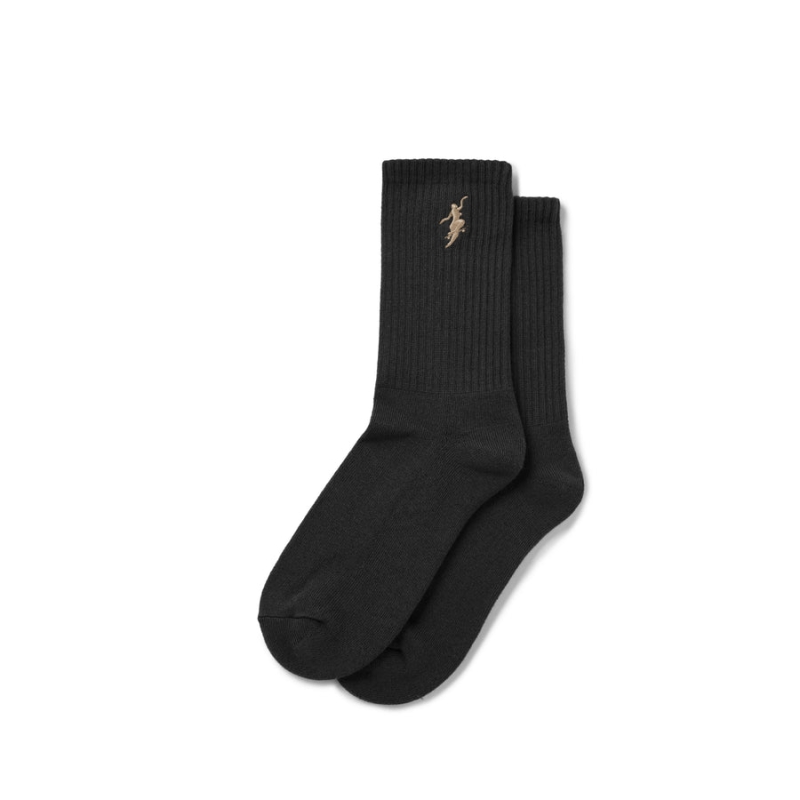 Polar Skate Co. Rib Socks  No Comply - Black / Brown