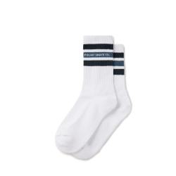 Polar Skate Co. Rib Socks Fat Stripe White/Blue